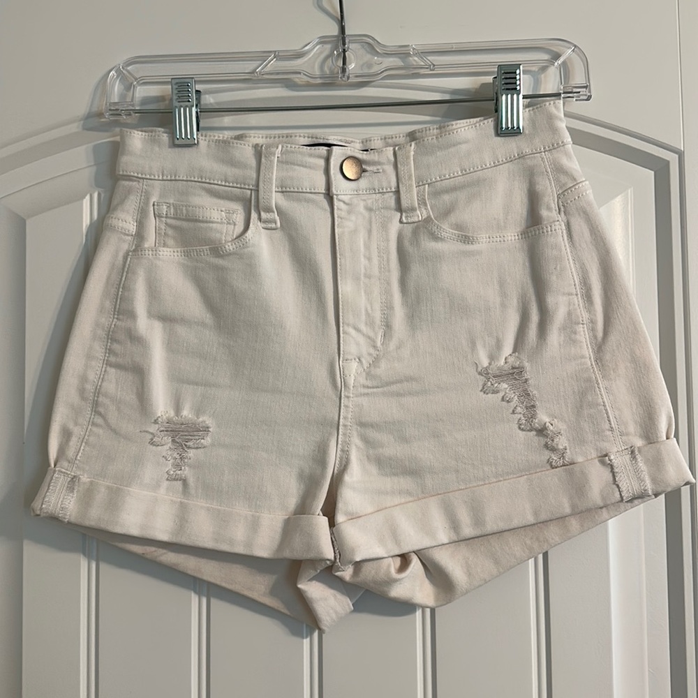 Women’s High-Rise White Jean Shorts
